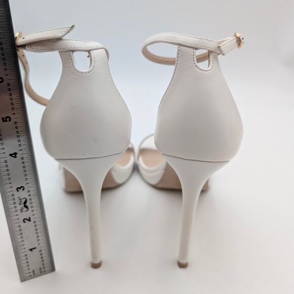 Stuart Weitzman Nudist Ankle Strap Platform Sandals White Size US8.5B EU39 - Picture 4 of 12